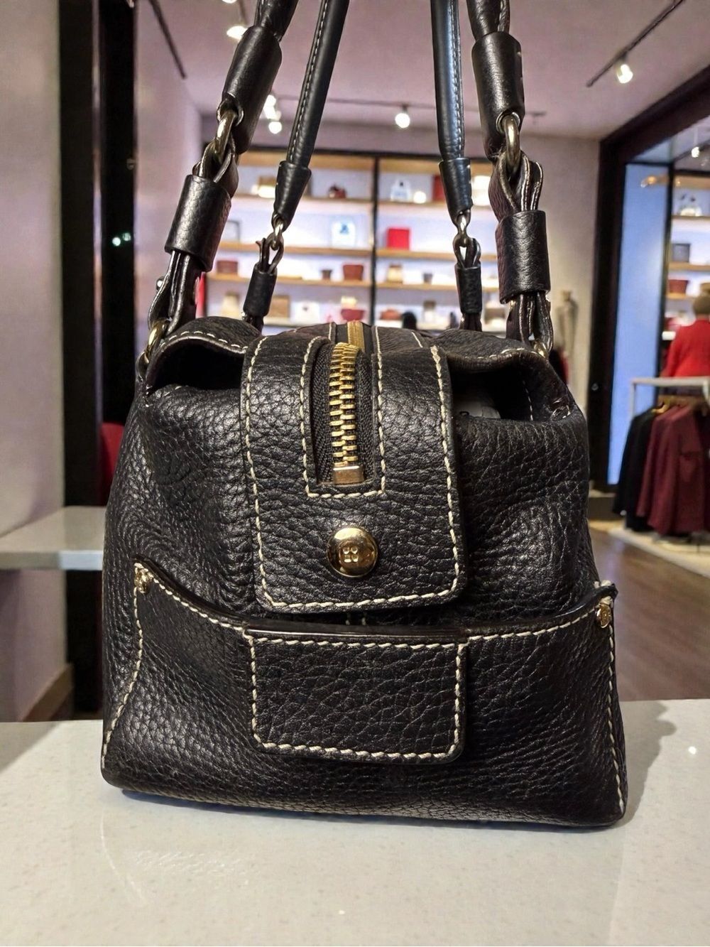 Vintage 🖤♠️ Kate Spade Cami Foster Black Pebbled Leather Barrel Bag Y2k - IYKYK🦄 - Picture 7 of 15